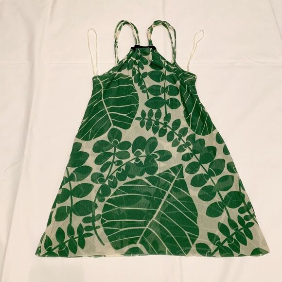 Sweet Pea by Staci Sz S mesh green leaves halter racerback top boho y2k vintage - Picture 2 of 7